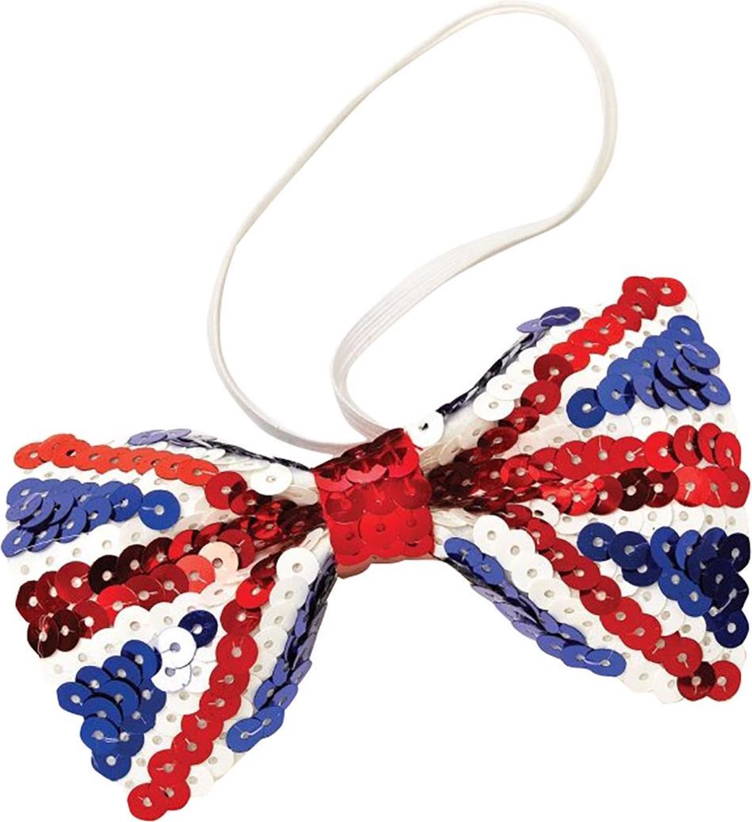 Bristol Novelty Unisex Sequinned Union Jack Bow Tie (Red/White/Blue)