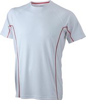 James and Nicholson - Heren Running Reflex T-Shirt (Wit/Rood)