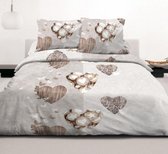Inspirations - Sweet Heart - Dekbedovertrek - Grijs/Taupe - Lits Jumeaux - 240 x 200/220 cm
