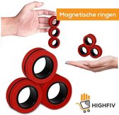HighFiv® Magnetische Fidget Ringen- Fidget Spinner- stress relief- TikTok- Fidget Toy- Magnetische ringen - Rood