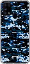 Samsung Galaxy M31 Hoesje Transparant TPU Case - Navy Camouflage #ffffff