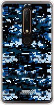 Nokia 6 (2018) Hoesje Transparant TPU Case - Navy Camouflage #ffffff