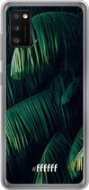 6F hoesje - geschikt voor Samsung Galaxy A41 -  Transparant TPU Case - Palm Leaves Dark #ffffff