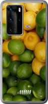 Huawei P40 Pro Hoesje Transparant TPU Case - Lemon & Lime #ffffff