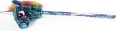 JollyPluche - Pluche stokpaardje - Glitter - Pailletten - Blauw - Eenhoorn - 87 cm