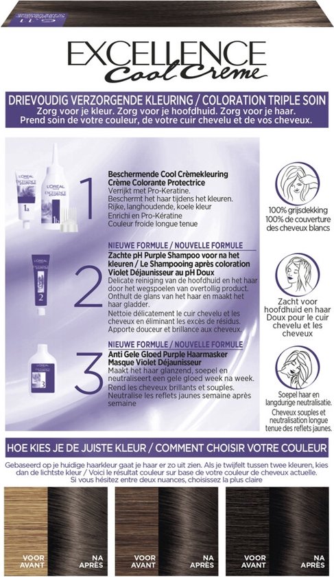 L’Oréal Paris Excellence Cool Creams 6.11 - Ultra Ash Donkerblond - Permanente haarverf