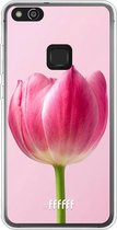 Huawei P10 Lite Hoesje Transparant TPU Case - Pink Tulip #ffffff