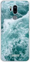 LG G7 ThinQ Hoesje Transparant TPU Case - Whitecap Waves #ffffff
