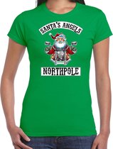 Fout Kerst shirt / Kerst t-shirt Santas angels Northpole groen voor dames - Kerstkleding / Christmas outfit M