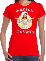 Holy shit its Santa fout Kerst shirt / Kerst t-shirt rood voor dames - Kerstkleding / Christmas outfit L