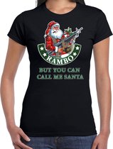 Fout Kerst shirt / Kerst t-shirt Rambo but you can call me Santa zwart voor dames - Kerstkleding / Christmas outfit S