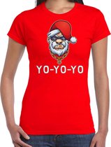 Gangster / rapper Santa fout Kerst shirt / Kerst t-shirt rood voor dames - Kerstkleding / Christmas outfit XS