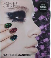 Ciate Feathered Manicure All A Flutter Geschenkset 5ml Ivory Queen Nagellack + 13ml Speed Coat Pro + Schere + Nagelfeile Block + Echte Federn