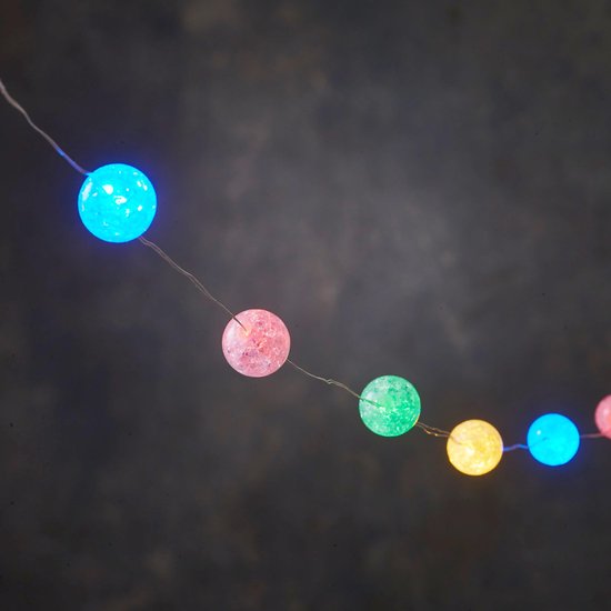 Feestverlichting lichtsnoer 10 gekleurde lampjes op 1 meter | bol.com