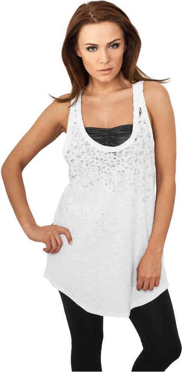 Urban Classics Long Leo Tanktop Luipaard print XS Wit