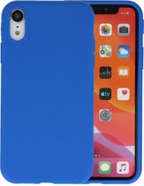 Premium Color Bescherming Telefoonhoesje - Backcover Hoesje - Achterkant Hoesje - Geschikt voor iPhone XR - Blauw