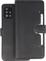 KAIYUE - Luxe Portemonnee Hoesje - Pasjeshouder Telefoonhoesje - Wallet Case - Geschikt voor Samsung Galaxy A51 - Zwart