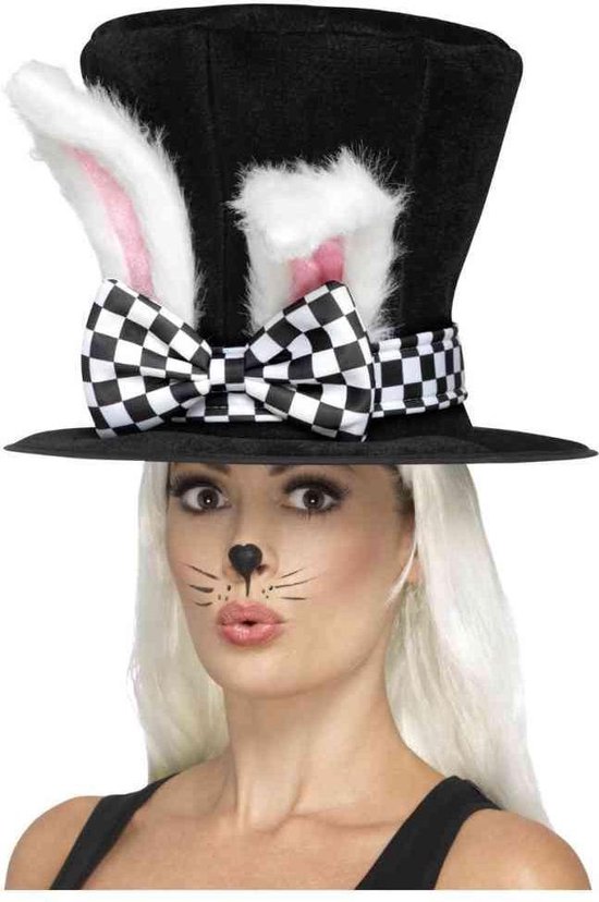 SMIFFYS - Grote hoed met konijn oren voor volwassenen - Hoeden > Hoge hoeden