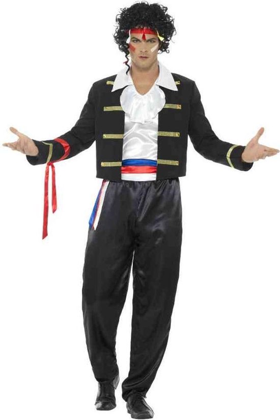 Smiffy's - Jaren 80 & 90 Kostuum - New Wave Popster Adam - Man - Zwart - XL - Carnavalskleding - Verkleedkleding