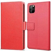 Just in Case Portefeuille en cuir Wallet Wallet iPhone 11 Pro Cover - Red Cards Bills