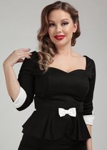 Collectif Quinn Peplum 50's Top Zwart Wit