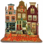 Magneet 2D MDF 3 Huisjes Amsterdam - Souvenir