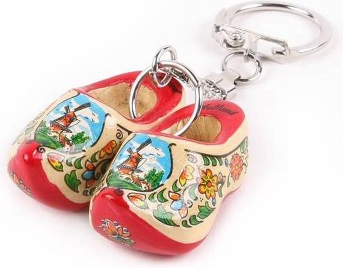 Sleutelhanger Klomp Dubbel Holland Rode Zool 4 Cm - Souvenir