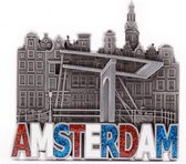 Magneet Metaal Glitter Amsterdam Tin - Souvenir