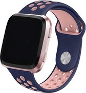 Shop4 - Fitbit Versa Bandje - Siliconen Blauw Roze