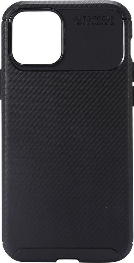 Shop4 - iPhone 12 Pro Max Hoesje - Back Case Carbon Zwart