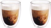 2x Dubbelwandige koffiekopjes/theeglazen 350 ml - Koken en tafelen - Barista - Koffiekoppen/koffiemokken - Dubbelwandige glazen