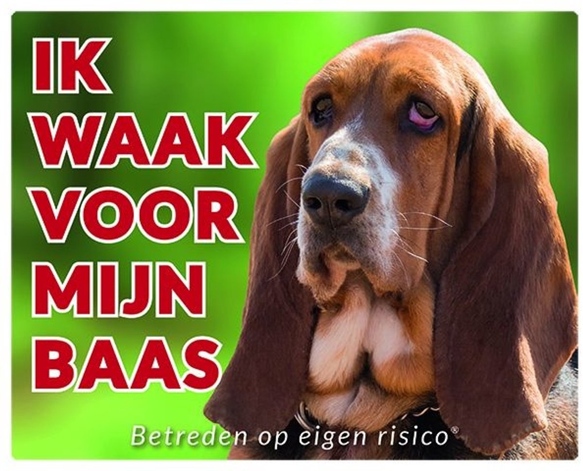 Engelse Basset Waakbord - Ik waak voor mijn baas