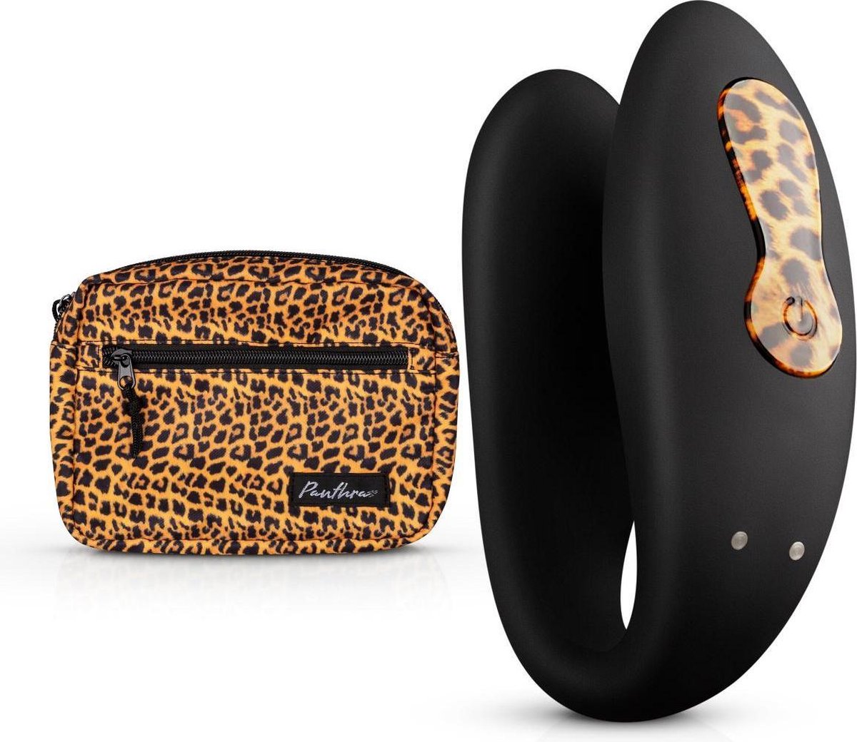 Panthra Zuna Koppel Vibrator – Sex Toys voor Mannen en Vrouwen met 10 Vibratiestanden – Koppel Toy Inclusief Trendy Heup/Schouder Tasje – Luipaard Print