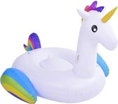 Opblaasbare zwembad luchtbed/ride-on witte eenhoorn/unicorn   218 x 160 x 120 cm - Zwembanden/ringen speelgoed dieren