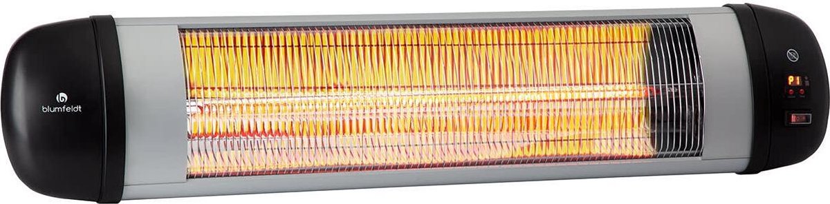 Blumfeldt Rising Sun Zenith heater - Infrarood terrasverwarmer met afstandsbediening - Wand- of plafondmontage - 2500 W - Geschikt voor buiten