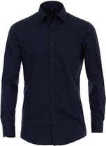 Venti - Heren Overhemd - Poplin - Strijkvrij - Slimfit - Navy