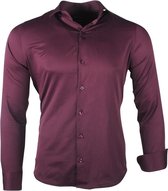 Ferlucci - Heren Overhemd - Slimfit - Stretch - Napoli - Oxblood