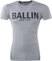 Ballin - Heren T-Shirt - Ronde Hals - Regular Fit - Licht Grijs