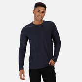 Karter II Coolweave lichtgewicht t-shirt met lange mouwen van Regatta voor heren van biologisch katoen, T-shirt, marineblauw
