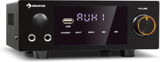 avond Miniatuur sessie auna AMP-2 DG stereo hifi versterker - Bluetooth 4.0 - MP3 weergave via USB  - 2 x 50... | bol.com