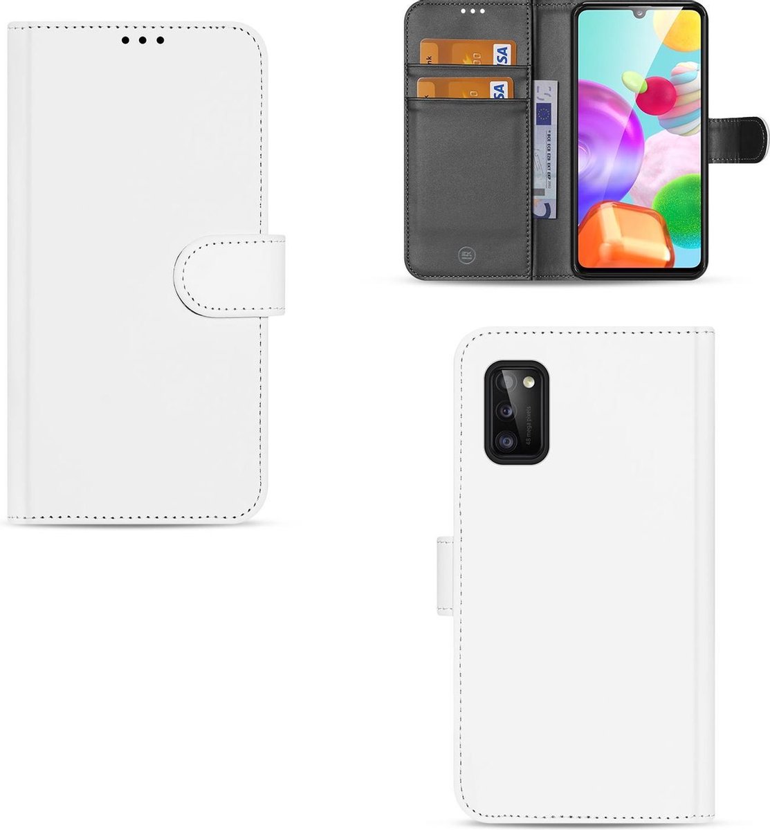 Bookcase Samsung Galaxy A41 Telefoonhoesje Wit met Pasjeshouder