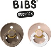 BIBS Fopspeen - Maat 2 (6-18 maanden) DUOPACK - Dark Oak & Blush Night - BIBS tutjes - BIBS sucettes