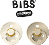 BIBS Fopspeen - Maat 2 (6-18 maanden) DUOPACK - Ivory & Sand - BIBS tutjes - BIBS sucettes
