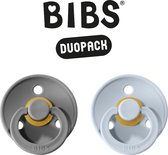 BIBS Fopspeen - Maat 2 (6-18 maanden) DUOPACK - Smoke & Baby Blue - BIBS tutjes - BIBS sucettes