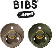 Bibs fopspeen - maat 2 6-18 maanden - 2 stuks - dark oak - hunter green