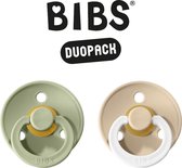 BIBS Fopspeen - Maat 2 (6-18 maanden) DUOPACK - Sage & Vanilla Night - BIBS tutjes - BIBS sucettes