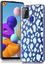 iMoshion Design voor de Samsung Galaxy A21s hoesje - Luipaard - Blauw