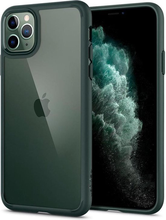 handelaar intern Heiligdom Spigen Ultra Hybrid Apple iPhone 11 Pro Hoesje Midnight Green | bol.com