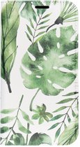 Design Softcase Booktype iPhone Xr hoesje - Monstera Leafs