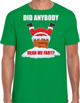 Fun Kerstshirt / Kerst t-shirt  Did anybody hear my fart groen voor heren - Kerstkleding / Christmas outfit S